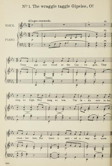 Music for Raggle Taggle Gypsies, O!, in Baring-Gould, English folk-songs for schools